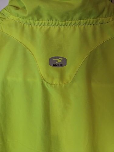 Sugoi Hi-liter Yellow Florescent Hi-vis Cycling Jacket Size Medium Windbreaker - Picture 5 of 11