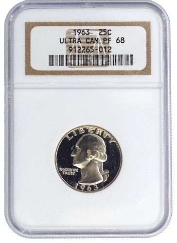 ★高鑑定 PF68 ★ アメリカ 1963 ワシントン 25セント 銀貨 NGC 1963 NGC PF68 Washington Quarter 25c Silver Proof White | eBay