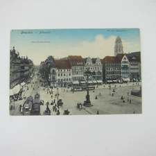 Postcard Dresden Germany Old Market Town Hall Tower Rathausturm Antique