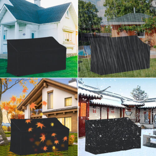 Black Waterproof Heavy Duty Garden Couch Outdoor 2/3/4 Seater Bench Seat Cover