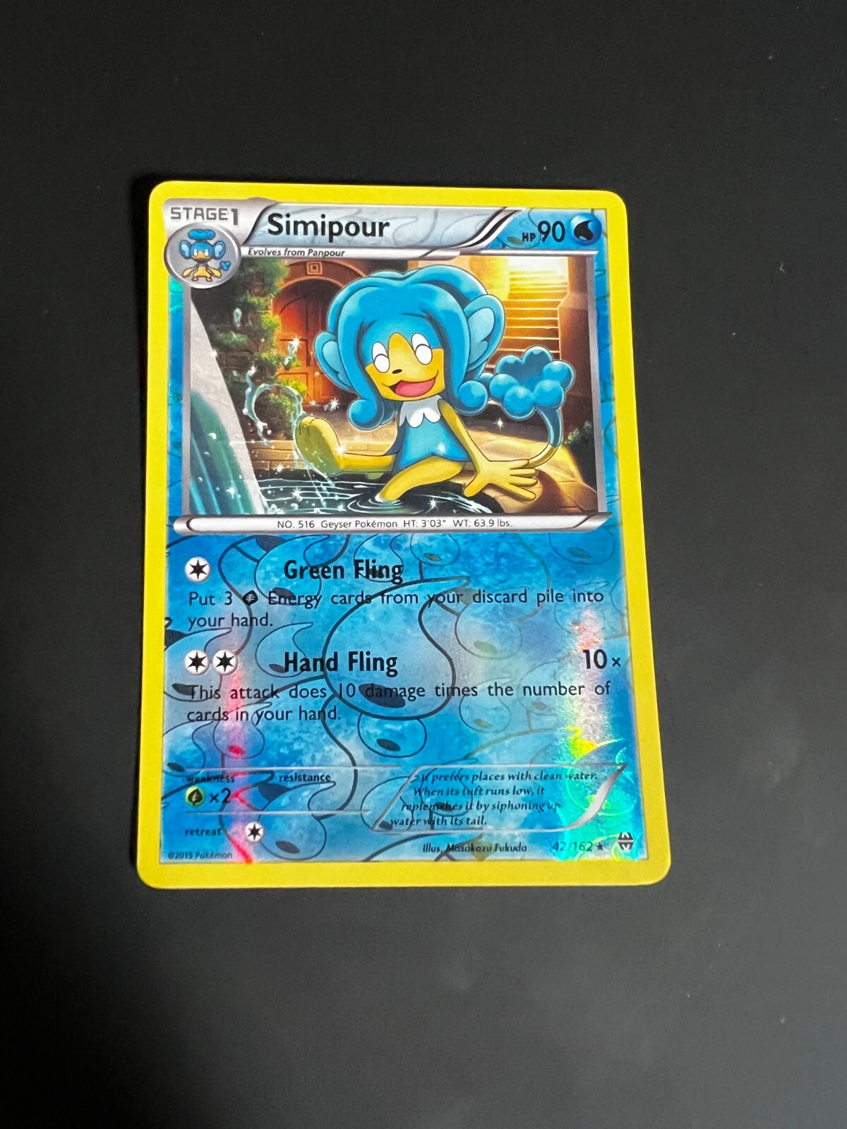 Pokemon - Simipour - 42/162 - Rare - Reverse Holo - XY - BREAKthrough - NM