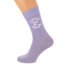 Happy 21st Birthday Scroll Design 21 year old 2003 Lilac socks Ladies N1266
