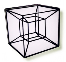 Cubo Teseracto Geometría Geométrico Hybercube Infinito Espejo Arte Escultura Prendedor