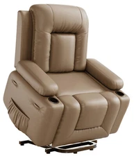 🆕Oversized Faux Leather Power Lift Recliner Chair for Elderly Heat and Massage