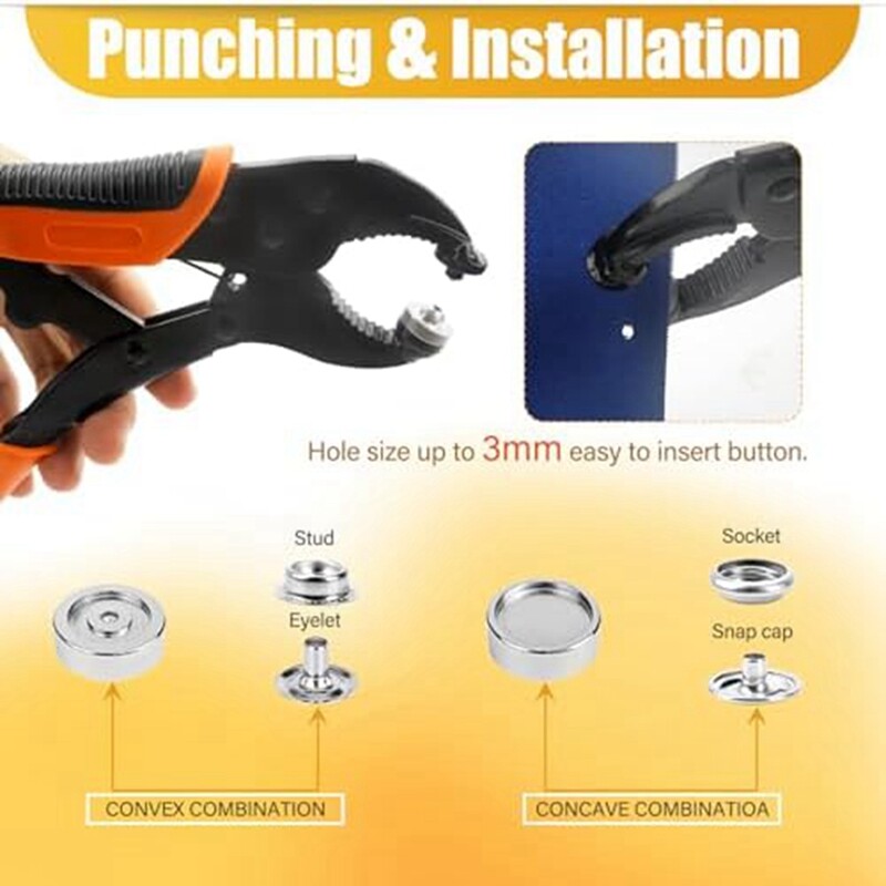 Heavy Duty Snaps Tool Set for Boat Cover Snaps,DIY Covers, Canvas Snap