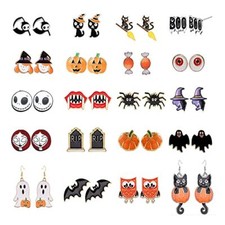 20/24 Pairs Hypoallergenic Halloween Earrings for Girls Cute Stud 20Pairs