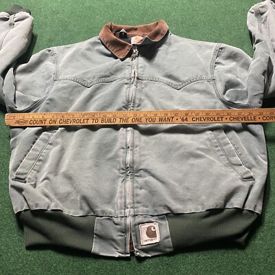 Vintage Carhartt Santa Fe Jacket Mens XL Sage Green 90S Quilted