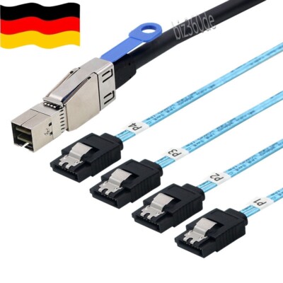 Mini SFF 8644 to 4X SATA Multi-Lane Forward Breakout Splitter Festplatten kabel