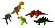 Dinosaurs Small Toy Lot of 5 Miniature Play T-Rex Stegosaurus Raptor Plastic