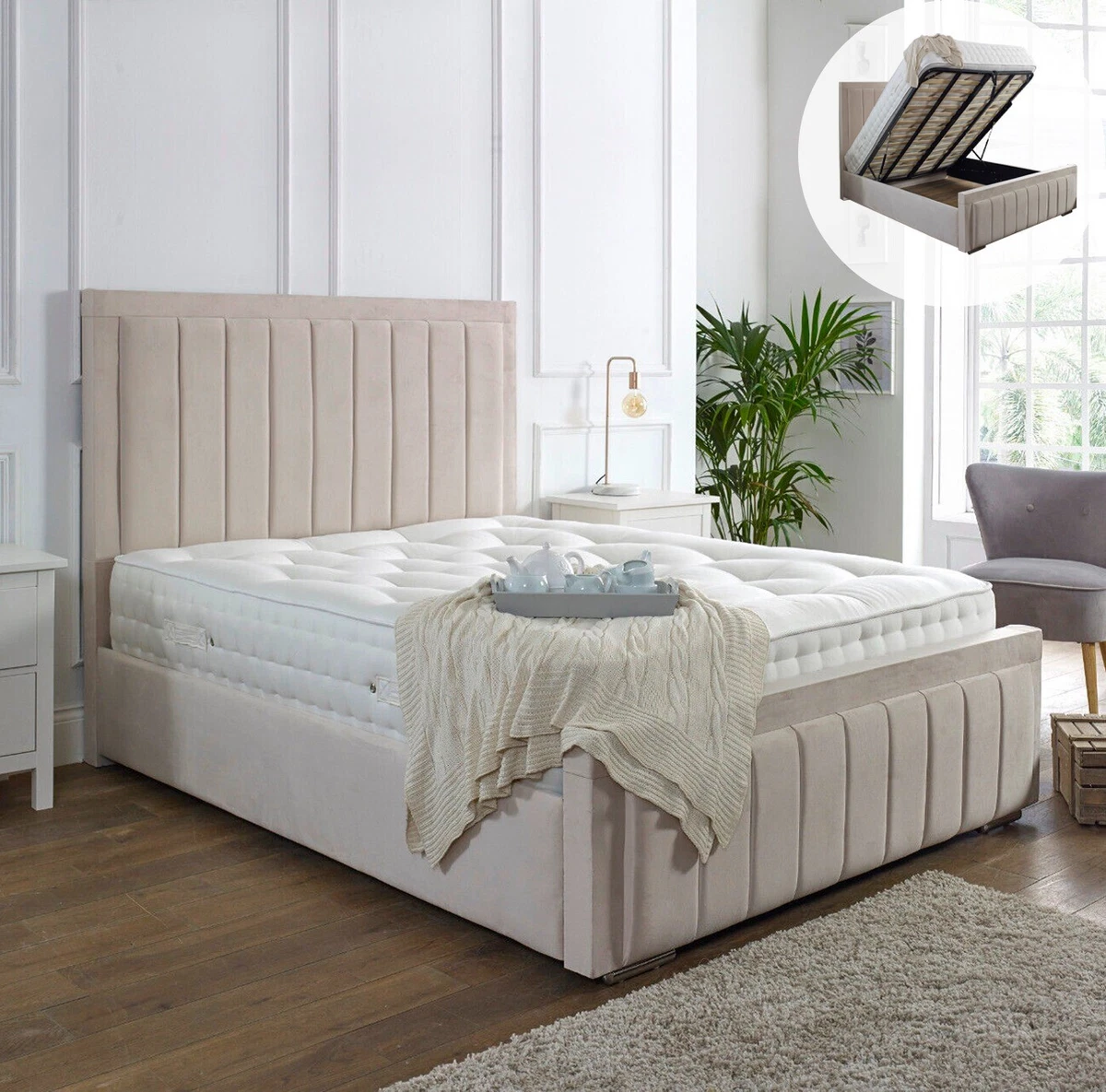King bed with footboard storage deals