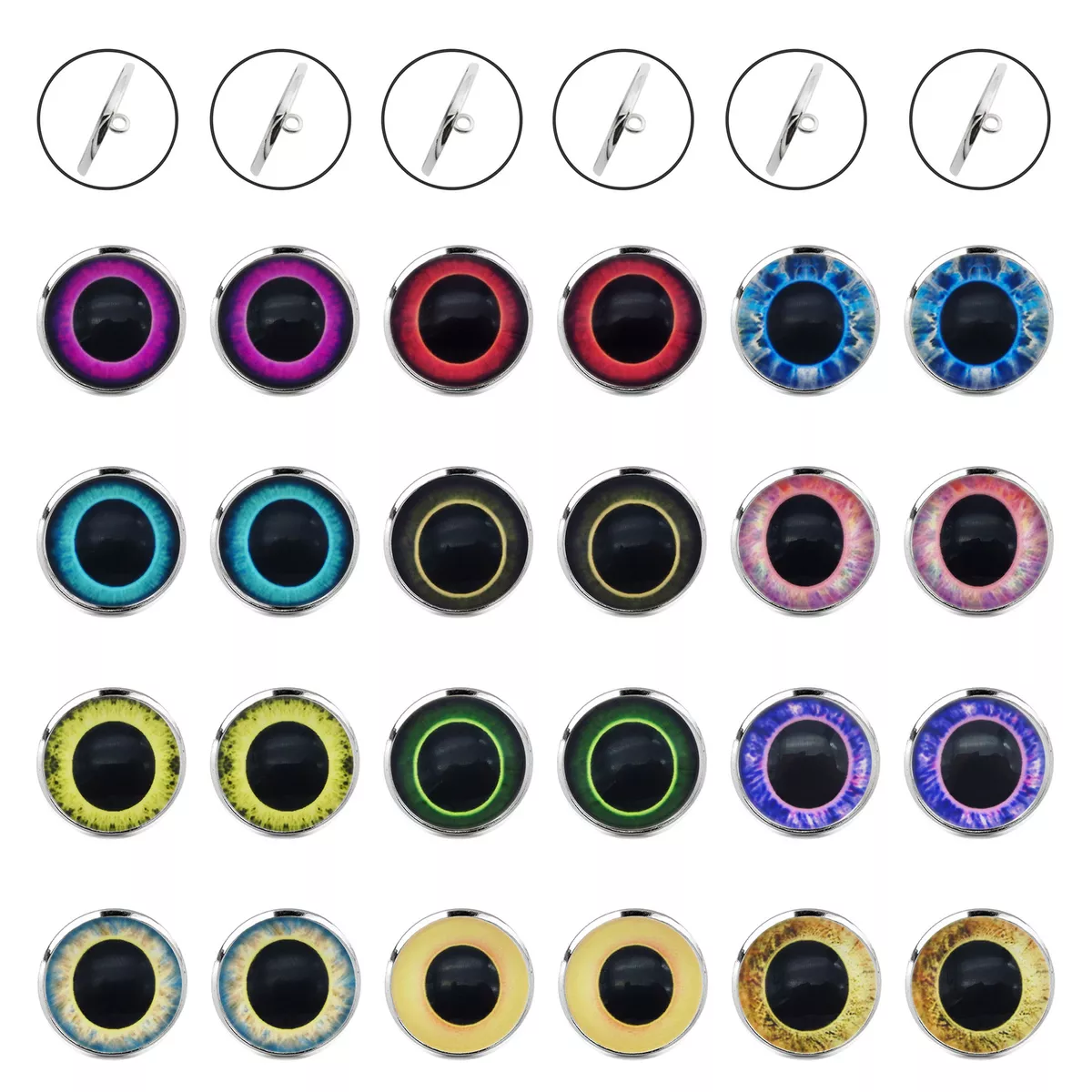 5pair Glass Animal Safety Eyes 10-30mm Doll Toy Sew on Button Eyes DIY  Crafts