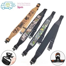 Camouflage 2 Point Rifle Gun Sling with Swivels & Neoprene Shoulder Padded Strap