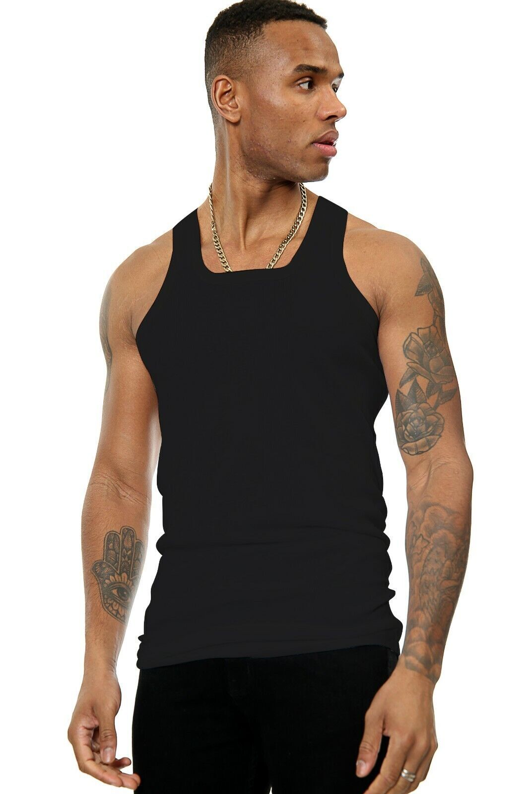 Men's Summer Vest Athletic Fit Dual Ribbed Moisture Wicking Organic