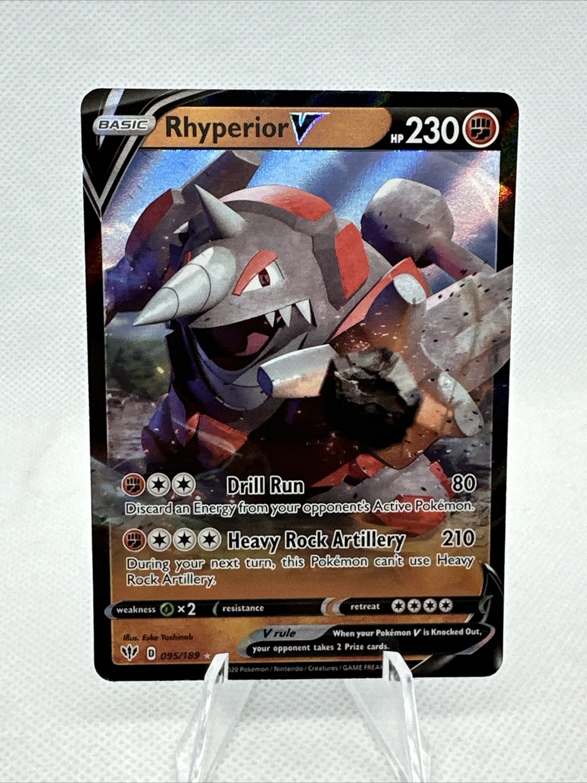 Rhyperior V 095/189 Darkness Ablaze Ultra Rare Holo Pokemon TCG Card NM