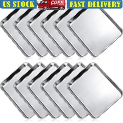 12 Pcs Baking Sheet Pan Cookie Sheet Set for Oven Stainless Steel Trays Nonstick