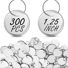 300 Pieces 1.25 Inches White Metal Rim Key Tags Bulk Key Tags Paper Round