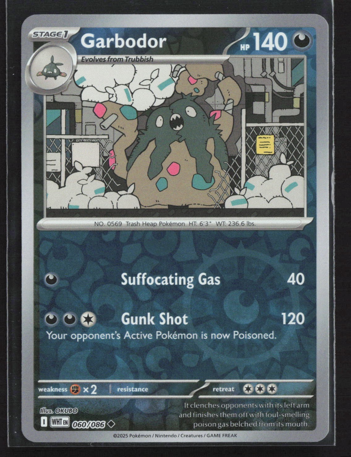 060/086 Garbodor - SV White Flare - Reverse Holo NM Pokemon