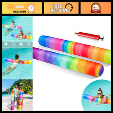 Inflatable Swim Pool Noodles 2 Pack - Soft Fabric Large Floats for Adults, Beach