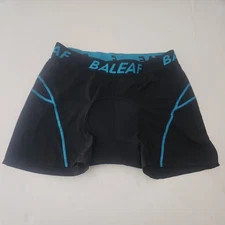 Baleaf Unisex Adult XL Black turquoise Padded Bike Riding Compression Shorts New