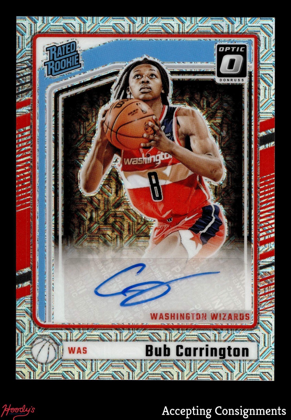 2024-25 Donruss Optic Choice #311 Bub Carrington RATED ROOKIE RC AUTO WIZARDS