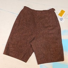 VTG Pendleton Pure Virgin Wool Shorts Brown Deadstock S USA New Tag 23x9" 1980s