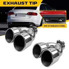 2pc Dual Pipe Exhaust Tip 2.5inlet Clampweld On Chrome Muffler Tip Double Wall 2pc Dual Pipe Exhaust Tip 2.5inlet Clampweld On Chrome Muffler Tip Double Wall