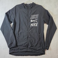 Nike Air Men Essential Running Jacket Hooded Windbreaker CN8446-010 Black Size S