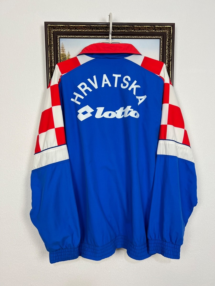 Vintage 90's Lotto Croatia Football Jacket Soccer Track Top Mens