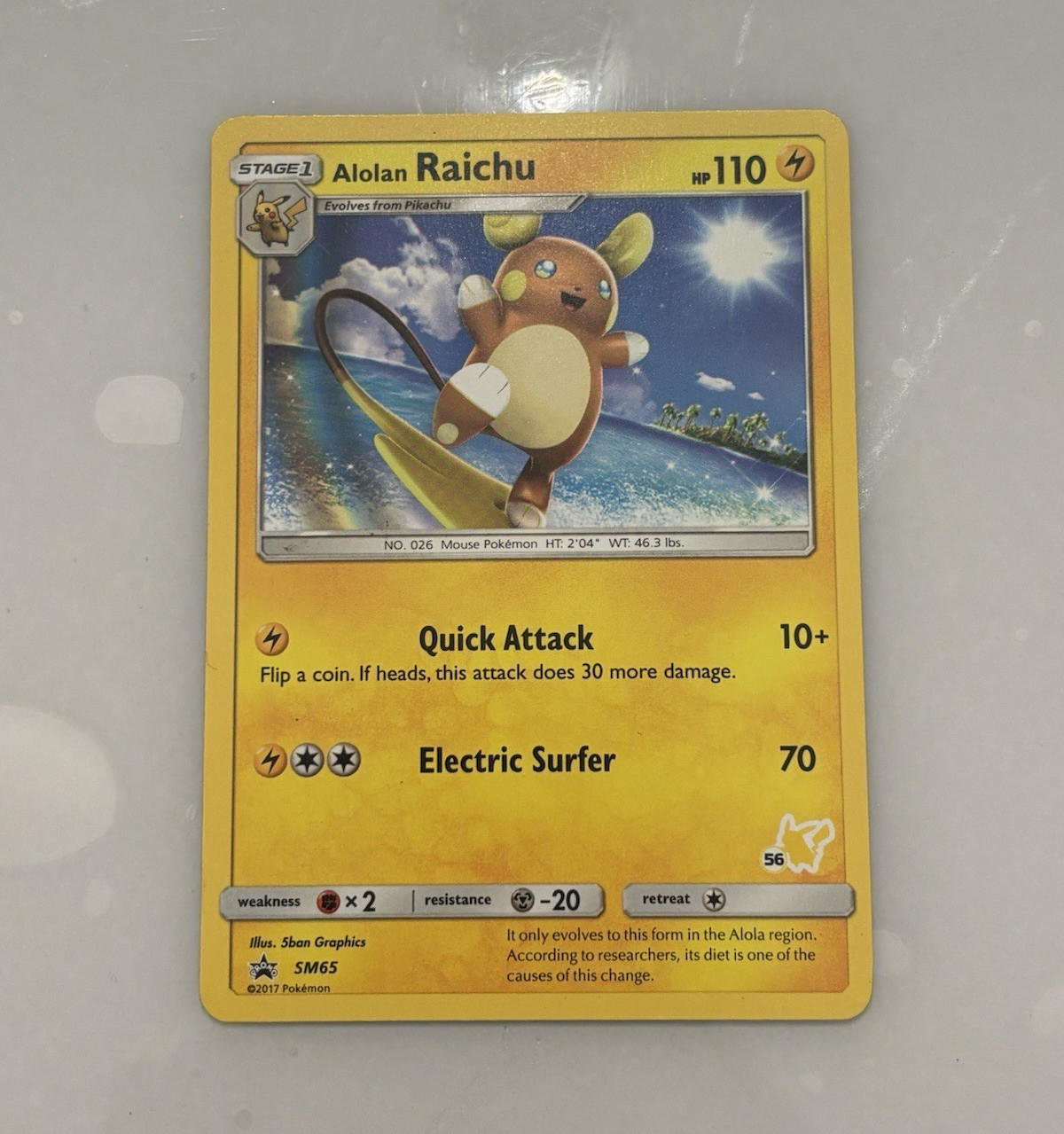 Alolan Raichu SM65  Promo SM Black Star Promos English 2017 110 HP
