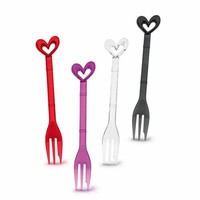 Koziol Susi Kuchengabel, 4Er Set, Gabel, Tortengabel Tr. Anthrazit/Klar/Pink/Rot