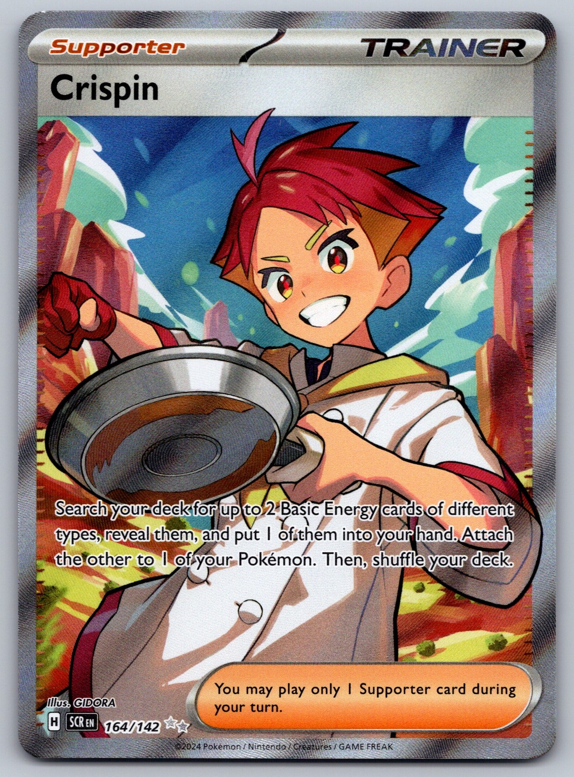 Crispin 164/142 Pokemon SV07 Stellar Crown Illustration Rare IR NM Card