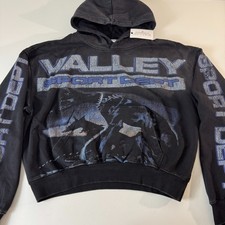 Vale Lives Valley Sport Dept Hoodie Men's Size Small Black Boxy Sweater NEW