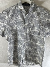 Original Penguin Hawaiian Mens Medium Short-Sleeve Shirt Floral Casual Free Ship
