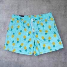Member's Mark Swim Trunks Men's 2XL Pineapple UPF 50 Quick Dry NWT Mesh Liner
