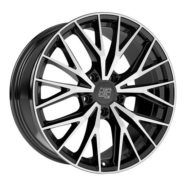 1X MSW (Oz) MSW 44 Gloss Black Full Polished 9.0Jx20 5X112 ET28-image