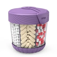 HIONXMGA Large Pill Dispenser Portable Pill Bottle Organizer for 7 Vitamins A...