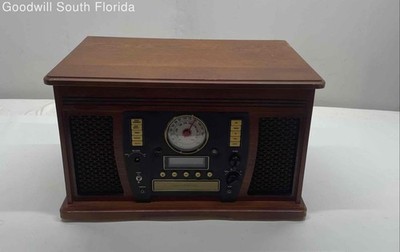 Innovative Technology ITVS-750 Recordable CD Player Wooden Turntable Not Tested