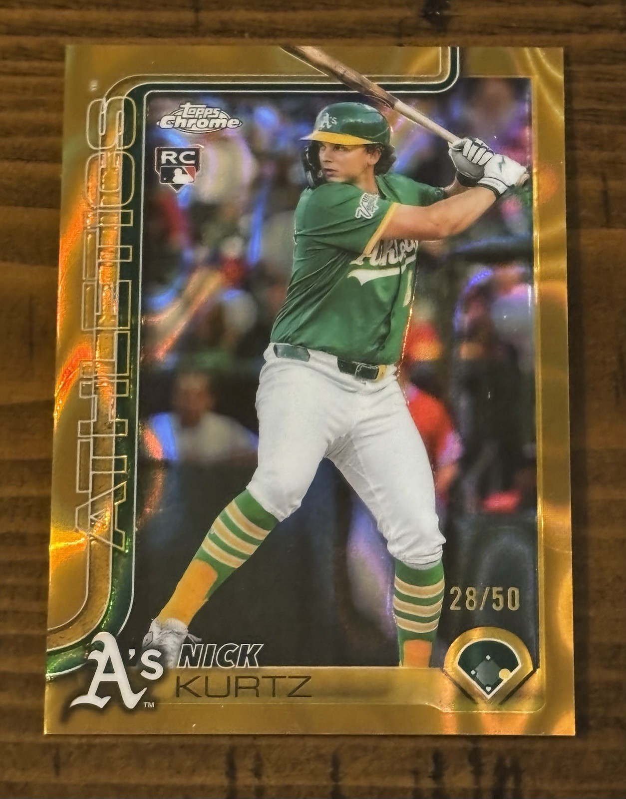 Nick Kurtz 28/50 - 2025 Topps Chrome Update - Gold Lava Refractor (RC) USC178