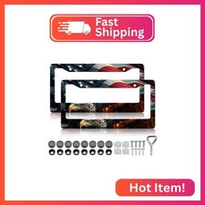 Hcss 2pcs Colorful Floral License Plate Frames Cute Daisy Flower License Plate H