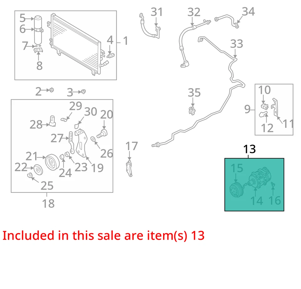 AC Compressor Fits 02-04 INFINITI I35 26636524 - Image 3 of 4