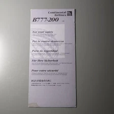 Continental Airlines Boeing 777-200 1/05 Safety Card 