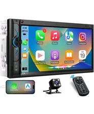 Double Din Car Stereo Receiver: CarPlay Android Auto Car Digital Multimedia S...
