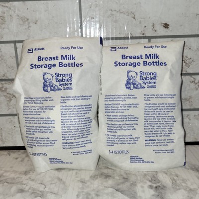 Lot of 6 Abbott Plastic Baby Breast Milk Storage Bottles (2) 3-pack