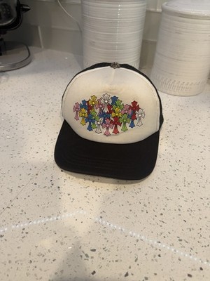 Authentic Chrome Hearts Multi Color Cross Trucker Hat Black/White