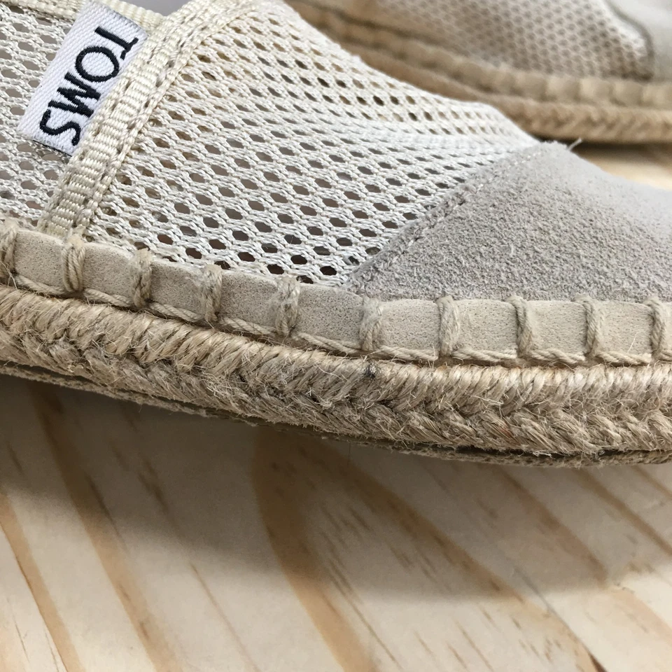 TOMS Zapatos Mujer 5.5 Beige Malla Gamuza Sin Cordones Alpargatas Informales Cómodos Planos Foto 4 de 4