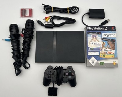 Sony Playstation 2 Konsole Slim Singstar Set + alle Kabel, Controller | PS2