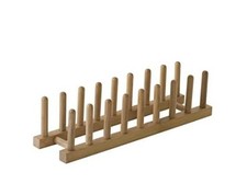887 Bamboo Wood Plate Rack and Pot Lid Holder, 15-3/8" x 4-3/8" x 4"