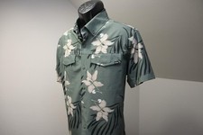 Hurley Hawaiian Button Up Shirt Floral Polyester Stretch Surf Mens Sz Large