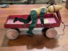 SCARCE Tin DIXTOY Coaster CLOWN Pull Toy 1920s Only Known Example