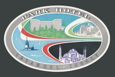 Park Hotel ISTANBUL Turkey - vintage luggage label